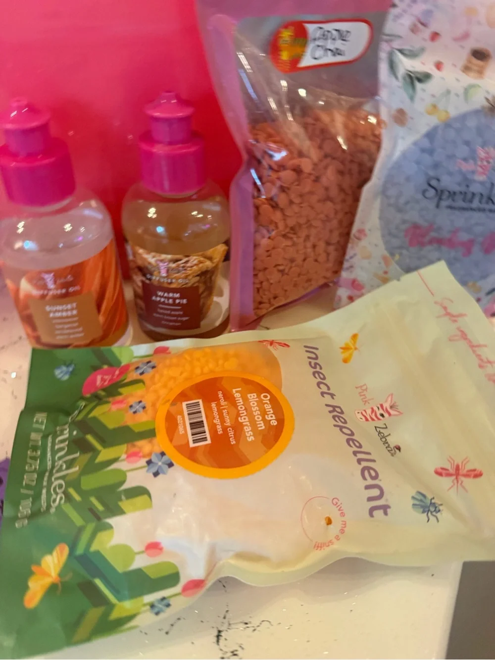 Pink Zebra Insect Repellent Sprinkles - fragrances wax melt + diffuser oils NEW